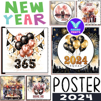 Preview of New Year New Chances Posters Holiday Classroom Decor Bulletin Board Idea