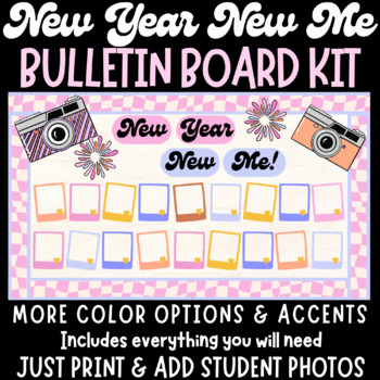 Preview of ⭐New Year New Me RETRO Bulletin Board Kit -Photograph Polaroids, Cameras & More⭐