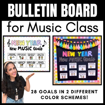 Preview of New Year, New Music Goals | BULLETIN BOARD for Music Class | Back to School