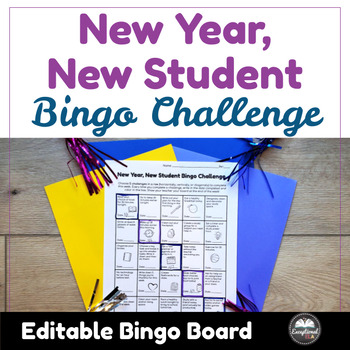 Preview of New Year New Student Bingo Challenge - Resolutions & Goal Setting Activity 2024