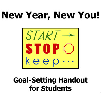 Preview of New Year, New You! Goal Setting Handout for Students