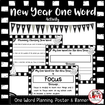 Preview of New Year One Word Activity