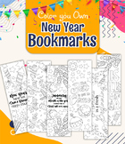 New Year Printable Holiday Bookmark to Color