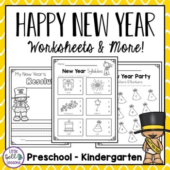 Preview of New Year Printables for Preschool - Kindergarten