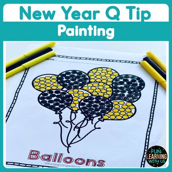 Preview of New Year Q-Tip Painting Crafts | After Winter Break Fine Motor Activity