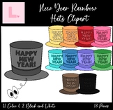 New Year Rainbow Hats Clipart ($2 Deal)