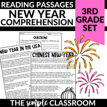 Preview of New Year Reading Comprehension Passages with Questions | 3rd Grade