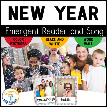 Preview of New Year Reading Comprehension Book Worksheets Word Wall Cards for First Grade