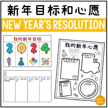 Preview of New Year's Resolution Activities in Simplified Chinese 2024-2028 新年心愿和目标 简体中文