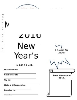 Preview of New Year Resolution Page