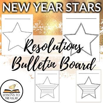 Preview of New Year Resolution Stars Bulletin Board Writing Paper Drawing