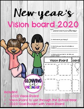New Year's Vision Board 2020 Setting Goals by Glowing in Primary