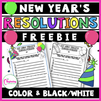 Preview of New Year Resolutions FREEBIE | 2nd - 5th Grade