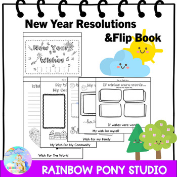 Preview of New Year Resolutions Flip Book|New Years Resolutions 2024|Fun New Year Activity