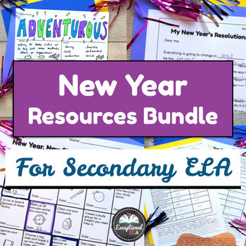 Preview of New Year Resource Bundle for ELA - Goal Setting Writing Activities 2024