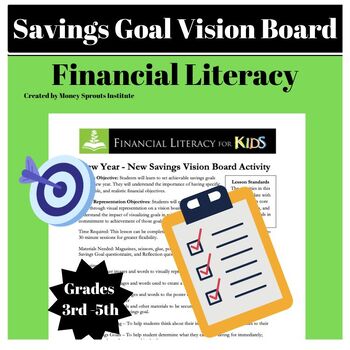 Preview of New Year - Savings Vision Board Activity