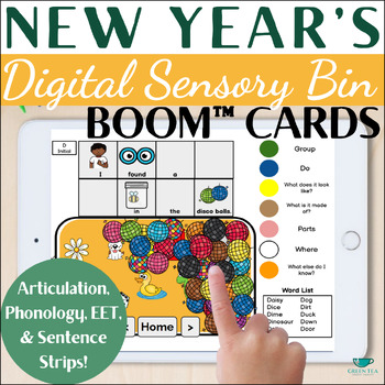 Preview of New Year Sensory Bins - Winter Speech Therapy Boom™ Cards for Mixed Groups