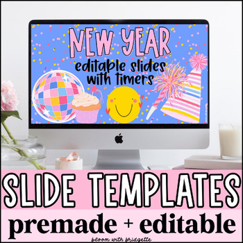 Preview of New Year Slide Templates with Timers Editable