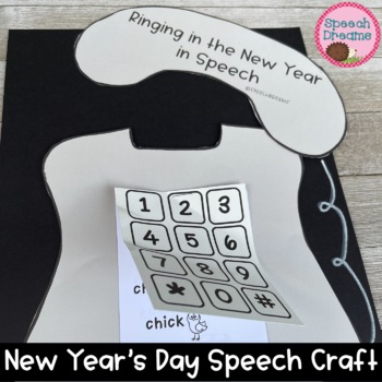 Preview of New Years Speech Therapy Craft: Telephone Articulation and Language