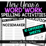 New Year Spelling Word Work Unscramble Activities Word Creator