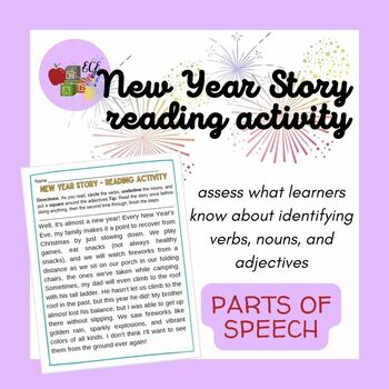 Preview of New Year's Eve Story - Reading Activity