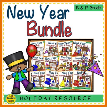 Preview of New Year Themed Literacy & Math Bundle