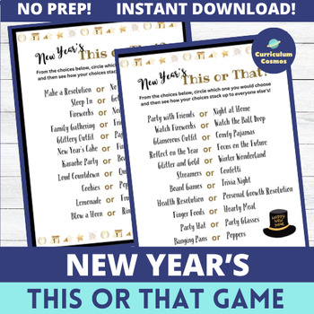 Preview of New Year This or That Game for Teachers, Staff, and Students