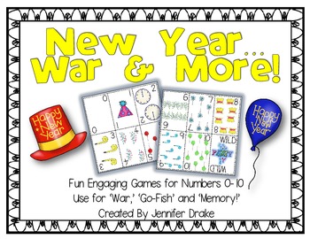 Preview of New Year War & More!  Fun & Engaging Math Center Games for 0-10; CC Aligned