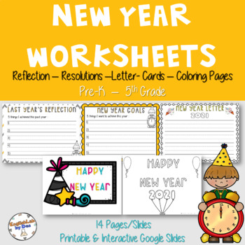 Preview of New Year Worksheets - Mini Book