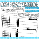 New Year: Writing Activities, Journal Prompts, Writing Center