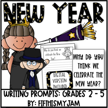 Preview of New Year Writing Prompts | Digital Included