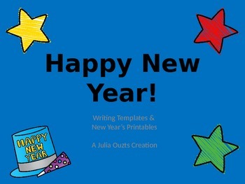 Preview of Happy New Year Writing Templates and Printables