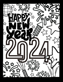 New Year coloring sheet! by Your Learning Box | TPT