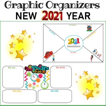 Preview of New Year's 2021: Resolutions - Goal-Setting - Graphic Organizers - Templates