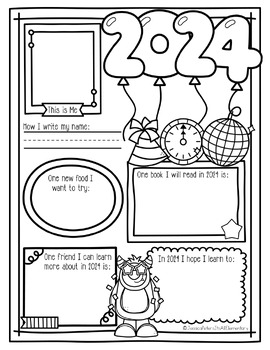 Preview of New Year's Resolution 2024 FREEBIE - New Year Poem and Goal Setting Sheet