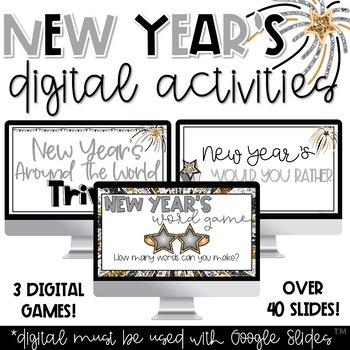 Preview of Digital New Years Games - New Years 2024 - After Winter Break Activity