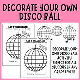 New Year's 2024 - Decorate your own Disco Ball Coloring & 