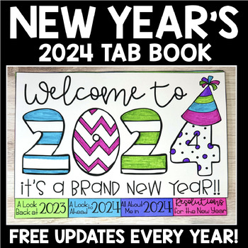 Preview of New Year's 2024 Tab Book | Printable and Digital | Google Slides