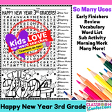 New Year's 2024 Word Search Activity: Happy New Year 3rd G