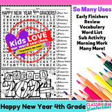 New Year's 2024 Word Search Activity: Happy New Year 4th G