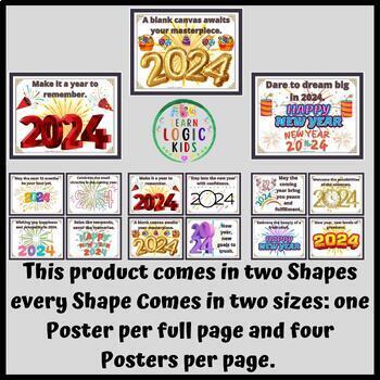 New Years 2024 Activity Bundle Goals, Resolutions, Bulletin Board