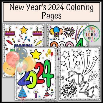 New Year's 2024 Coloring Pages