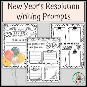 Preview of New Year's 2024 Resolution Writing Prompts