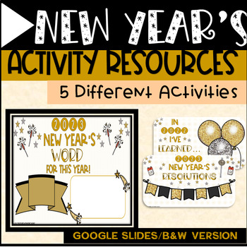 Preview of New Year's Activities-5 Different Activities (Color/Black&White)