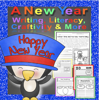 Preview of New Year's Baby Literacy Writing Crafts Resolutions Auld Lang Song! & More