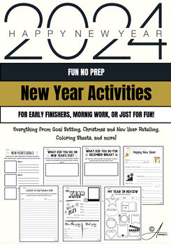 New Year's Activities | No Prep Worksheets by AMAC | TPT