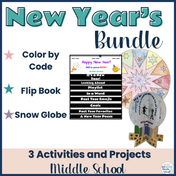 Preview of New Year's Activities & Projects for Middle School Bundle