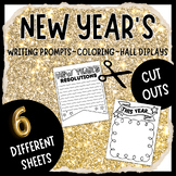 New Year's Activities Writing Prompts Coloring Sheets Hall