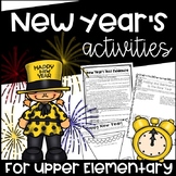 New Year's Activities for Upper Elementary Math, Reading, 