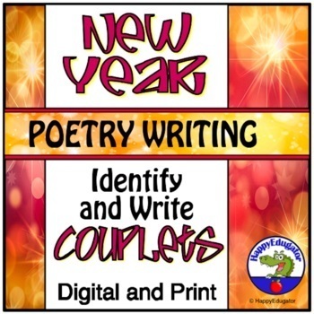 Preview of New Year's Activity 2024 and Every Year Couplet Poetry Writing